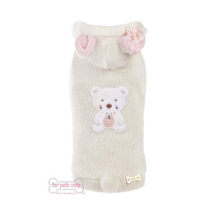 FOR PETS ONLY-Bear bunny white wool pull