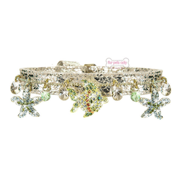 FOR PETS ONLY-DREAM SEA GOLD ALCANTARA COLLAR