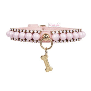 FOR PETS ONLY-PEARL DIAMOND PINK COLLAR