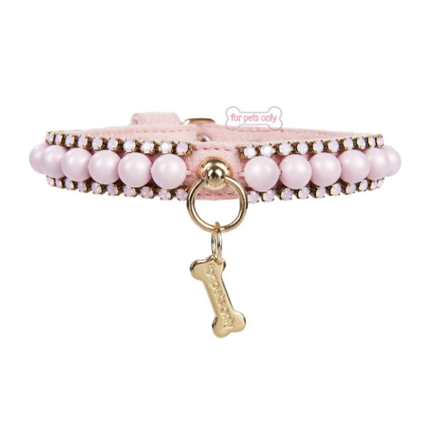 FOR PETS ONLY-PEARL DIAMOND PINK COLLAR