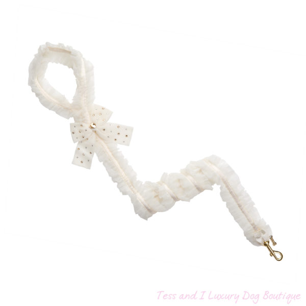 FOR PETS ONLY-SNOW PRINCESS WHITE LINGERIE LEASH-COUTURE COLLECTION