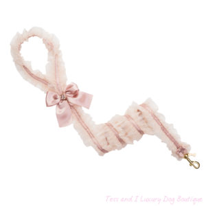 FOR PETS ONLY-SNOW PRINCESS BLUSH LINGERIE LEASH-COUTURE COLLECTION