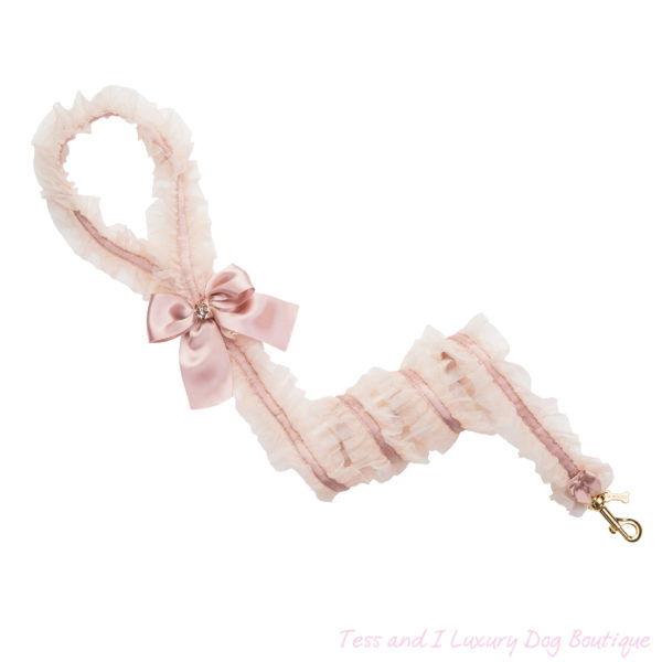 FOR PETS ONLY-SNOW PRINCESS BLUSH LINGERIE LEASH-COUTURE COLLECTION
