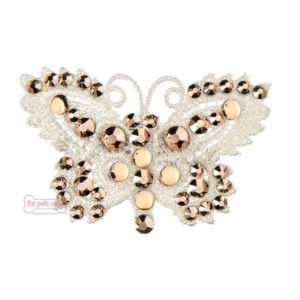 FOR PETS ONLY- GOLDEN WHITE  BUTTERFLY HAIR CLIP