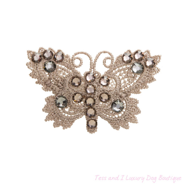 FOR PETS ONLY-SNOW PRINCESS BUTTERFLY HAIR CLIP-COUTURE COLLECTION