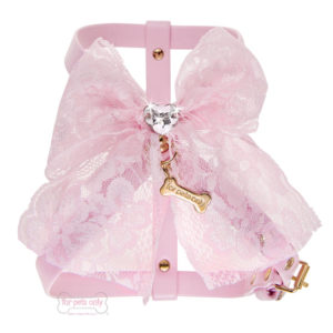Lace Bow harness -Pink