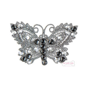 Grey butterfly hair clip