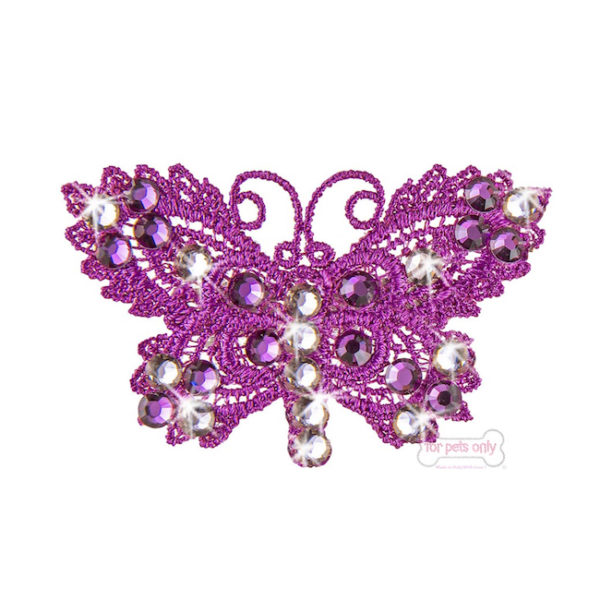 Fuchsia butterfly hair clip
