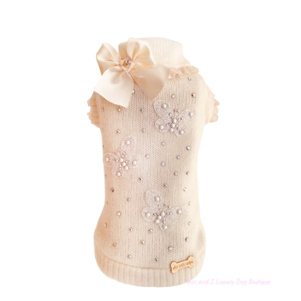 Butterfly off-white wool pull-Limited Edition