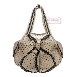 Bon bon tulle bag beige and black polka dots