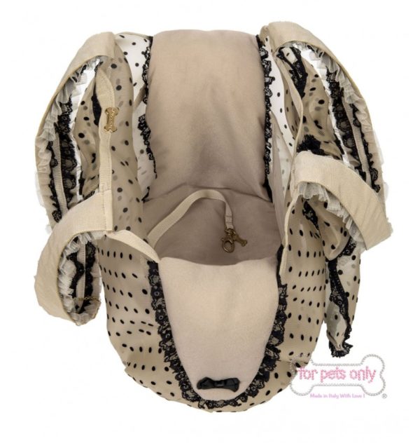 Bon bon tulle bag beige and black polka dots - Image 2