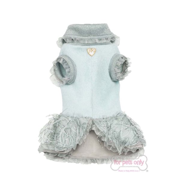 swan wool dress light blue-limited edition - Image 2