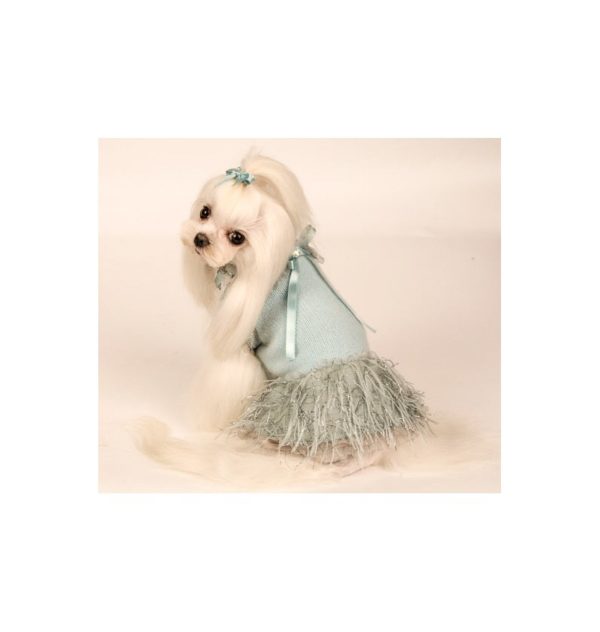 swan wool dress light blue-limited edition - Image 3